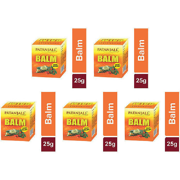 Pack of 5 - Patanjali Balm Fast Relief - 25 Gm (0.88 Oz)