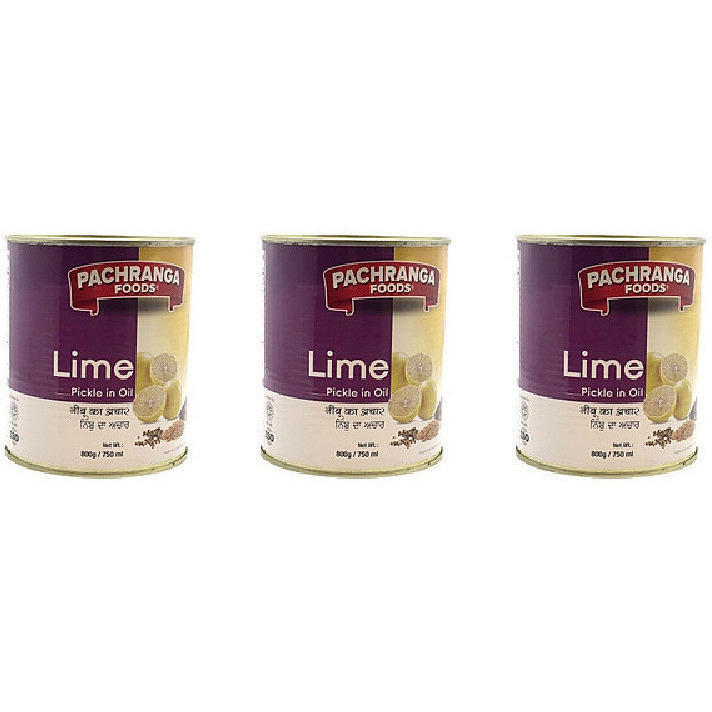 Pack of 3 - Pachranga Foods Lime Pickle - 750 Ml (800 Gm)