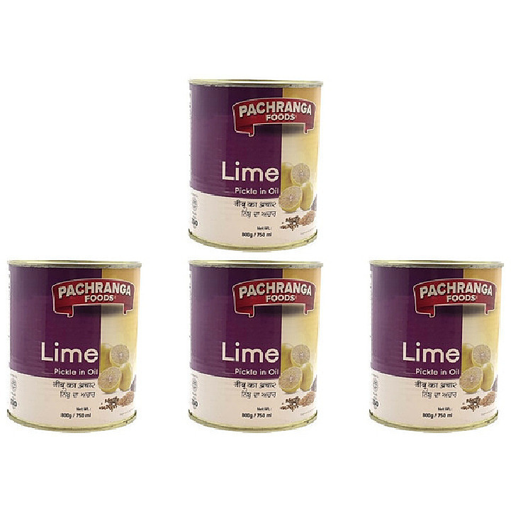 Pack of 4 - Pachranga Foods Lime Pickle - 750 Ml (800 Gm) [50% Off]