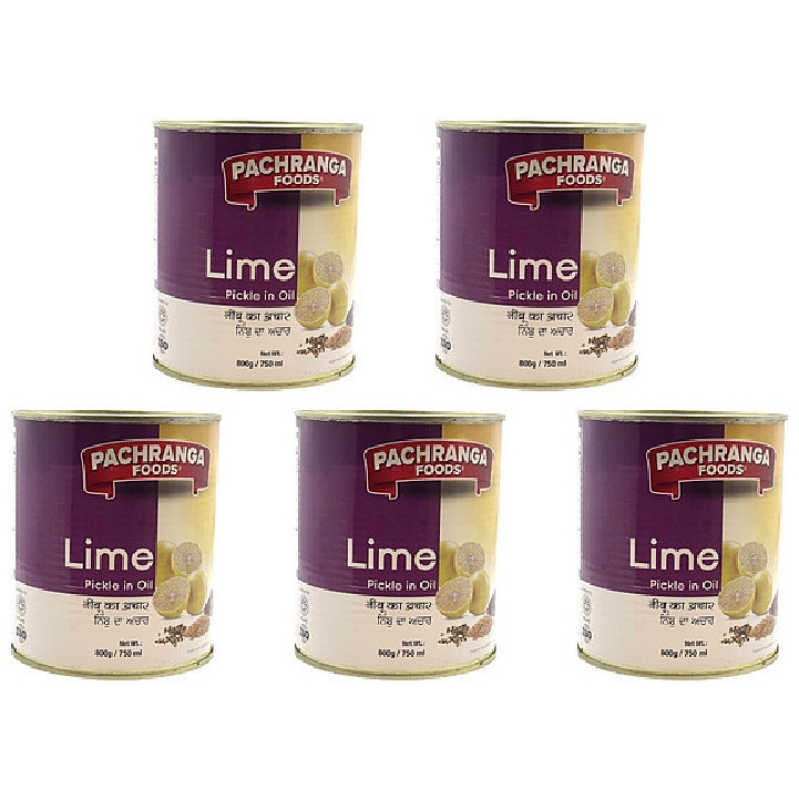 Pack of 5 - Pachranga Foods Lime Pickle - 750 Ml (800 Gm) [50% Off]