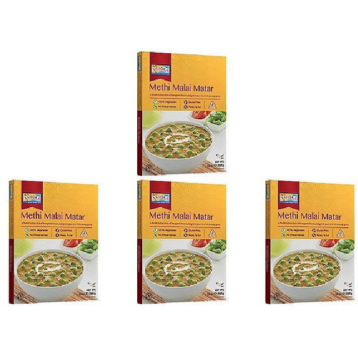 Pack of 4 - Ashoka Shahi Methi Matar Vegan Ready To Eat - 10 Oz (280 Gm)