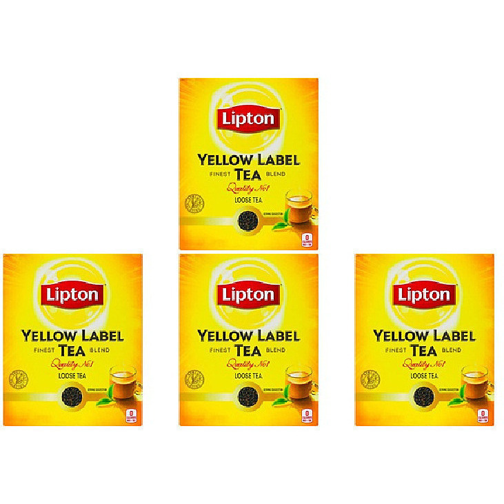 Pack of 4 - Lipton Yellow Label Loose Tea - 450 Gm (15.8 Oz)