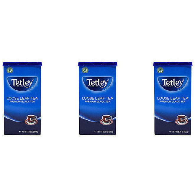 Pack of 3 - Tetley Premium Loose Leaf Black Tea - 450 Gm (15.87 Oz)