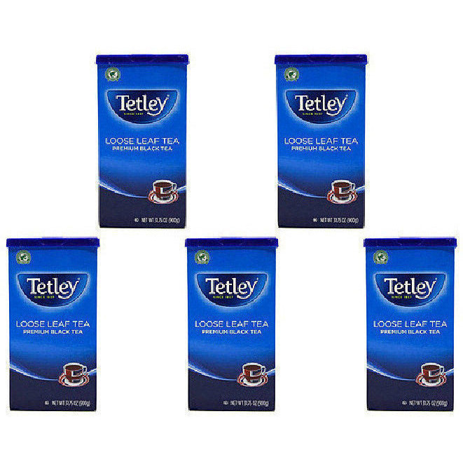 Pack of 5 - Tetley Premium Loose Leaf Black Tea - 450 Gm (15.87 Oz)