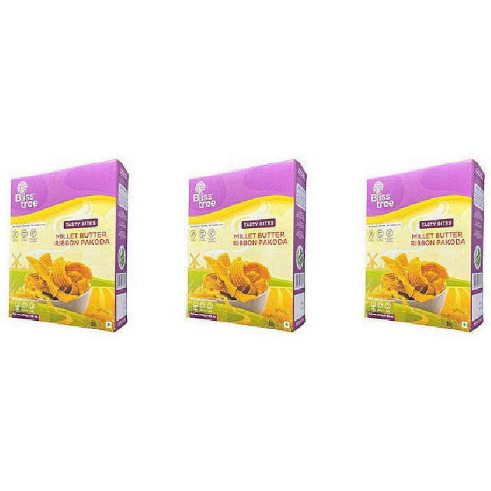 Pack of 3 - Bliss Tree Millet Butter Ribbon Pakoda - 200 Gm (7.05 Oz)