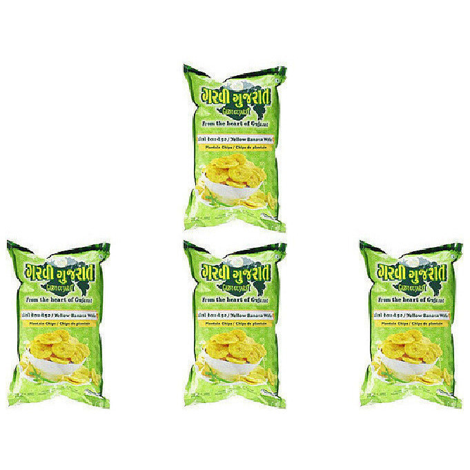 Pack of 4 - Garvi Gujarat Yellow Banana Wafers - 26 Oz (737 Gm)