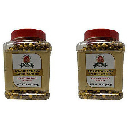 Pack of 2 - Laxmi Roasted Chana Salted Turmeric With Husk - 400 Gm (14 Oz)