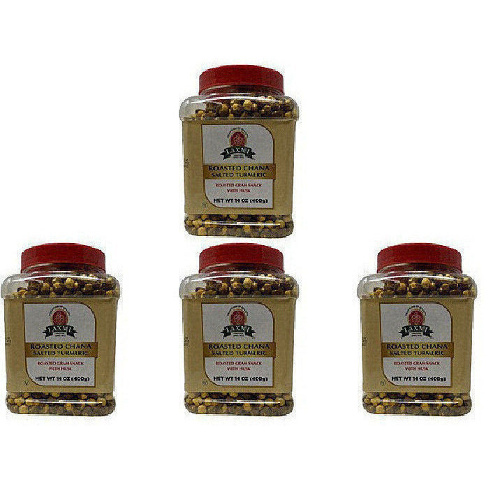 Pack of 4 - Laxmi Roasted Chana Salted Turmeric With Husk - 400 Gm (14 Oz)