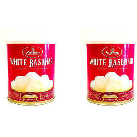 Pack of 2 - Haldiram's White Rasbhari Can - 1 Kg (2.2 Lb)
