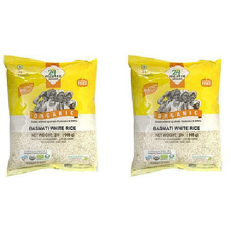 Pack of 2 - 24 Mantra Organic Basmati White Rice - 2 Lb (908 Gm)