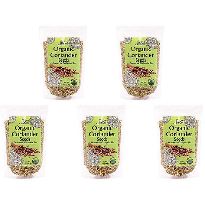 Pack of 5 - Jiva Organics Organic Coriander Seeds - 200 Gm (7 Oz)