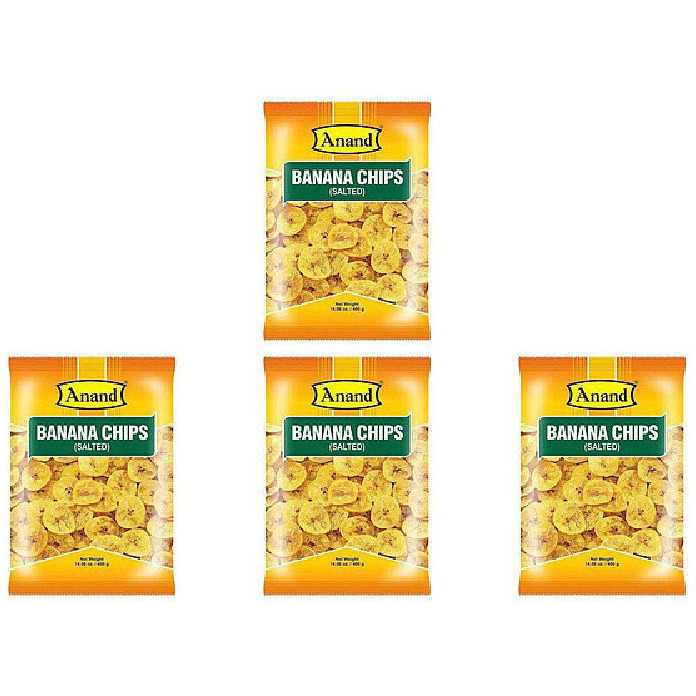 Pack of 4 - Anand Banana Chips Salted - 6 Oz (170 Gm)