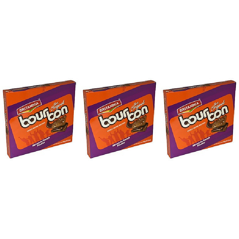 Pack of 3 - Britannia Bourbon 8 Packets - 750 Gm (27 Oz)