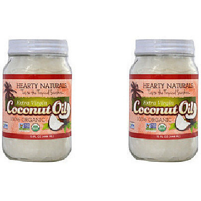 Pack of 2 - Hearty Naturals Pure Virgin Coconut Oil - 14 Fl Oz (414 Ml)