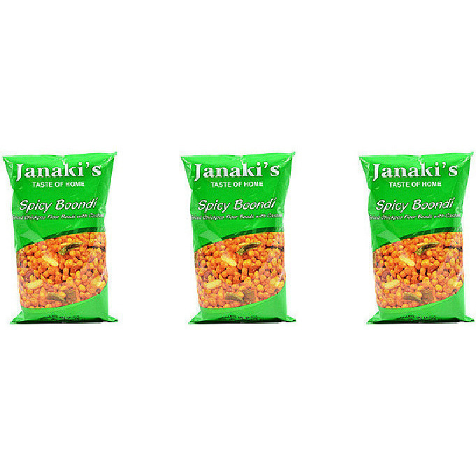 Pack of 3 - Janakis Spicy Boondi - 200 Gm (7 Oz)