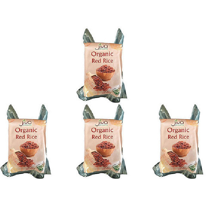 Pack of 4 - Jiva Organics Organic Red Rice - 2 Lb (908 Gm)