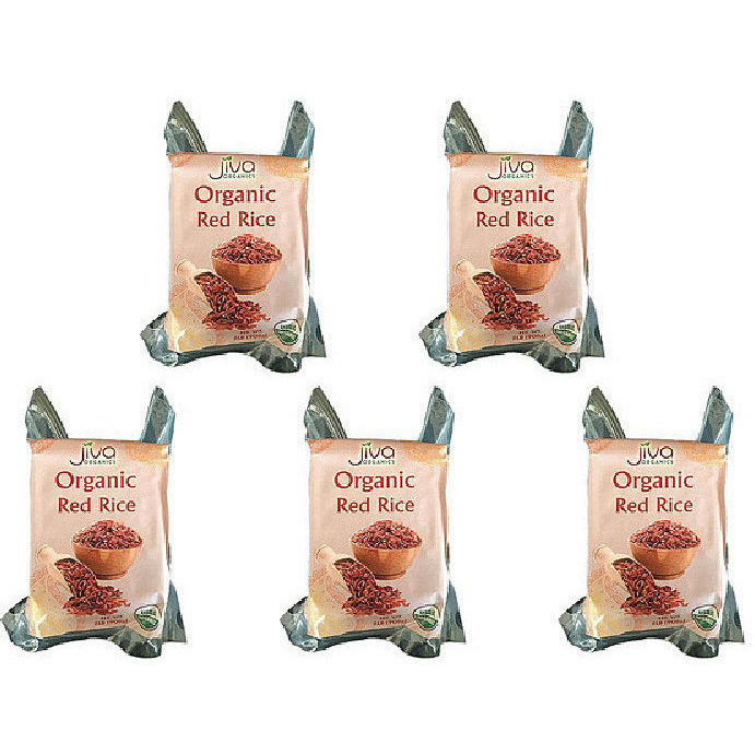 Pack of 5 - Jiva Organics Organic Red Rice - 2 Lb (908 Gm)