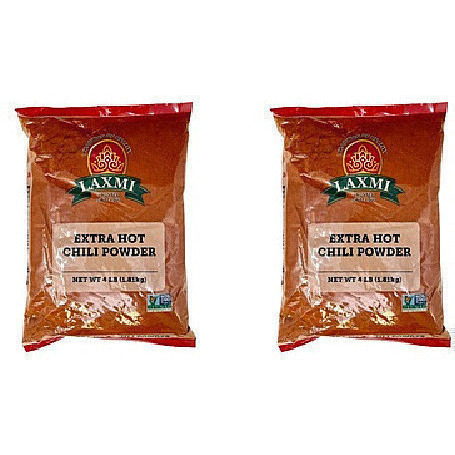 Pack of 2 - Laxmi Extra Hot Chilli Powder - 4 Lb (1.81 Kg)