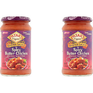 Pack of 2 - Patak's Spicy Butter Chicken Curry Sauce Hot - 15 Oz (425 Gm)