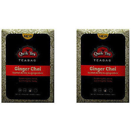 Pack of 2 - Quik Tea Ginger Chai 72 Bags - 5.08 Oz (144 Gm)