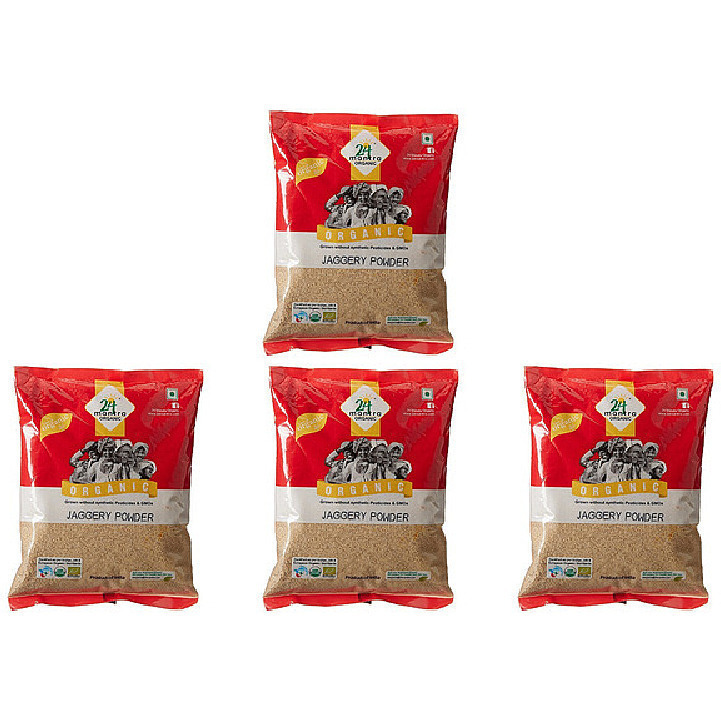 Pack of 4 - 24 Mantra Organic Jaggery Powder - 1 Lb (454 Gm)