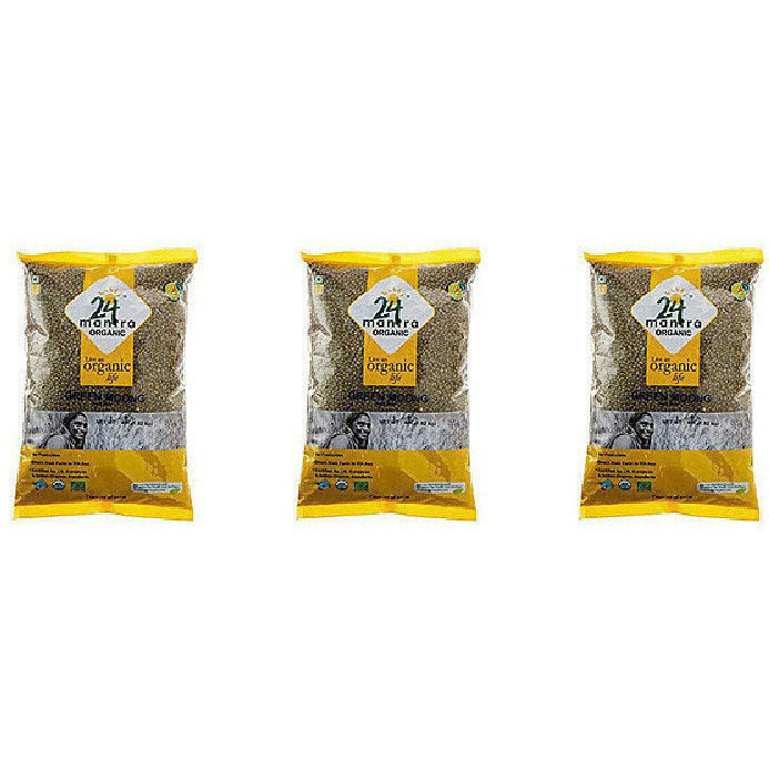 Pack of 3 - 24 Mantra Organic Green Mung Bean - 4 Lb (1.82 Kg)