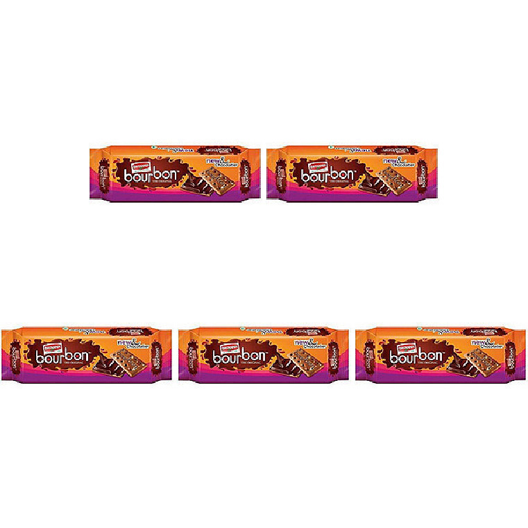 Pack of 5 - Britannia Bourbon Coco Kreme Biscuits - 196 Gm (6.91 Oz)