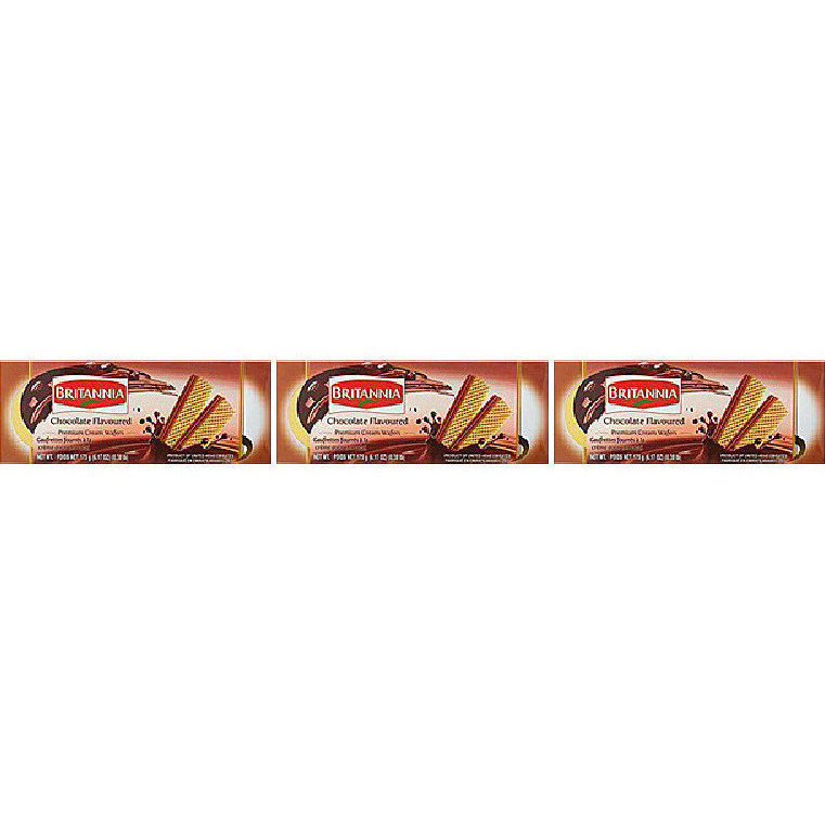 Pack of 3 - Britannia Chocolate Creme Wafer - 6.17 Oz (175 Gm)