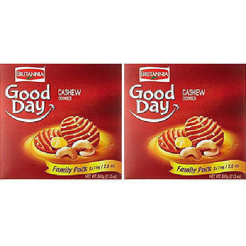 Pack of 2 - Britannia Good Day Cashew Cookies Family Pack - 600 Gm (1.3 Lb)