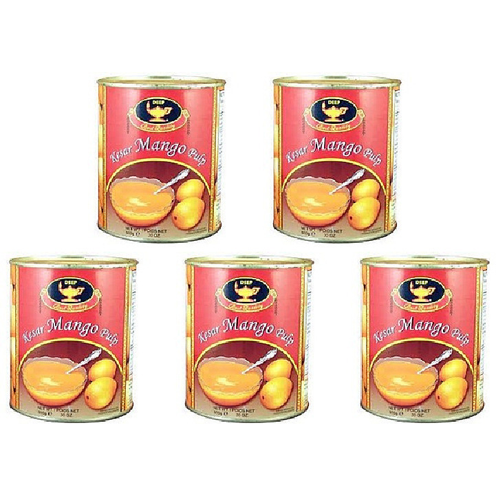 Pack of 5 - Deep Kesar Mango Pulp - 850 Gm (1.87 Lb)