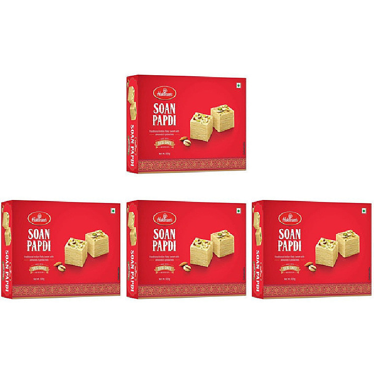 Pack of 4 - Haldiram's Soan Papdi Desi Ghee - 500 Gm (17.63 Oz) [Fs]
