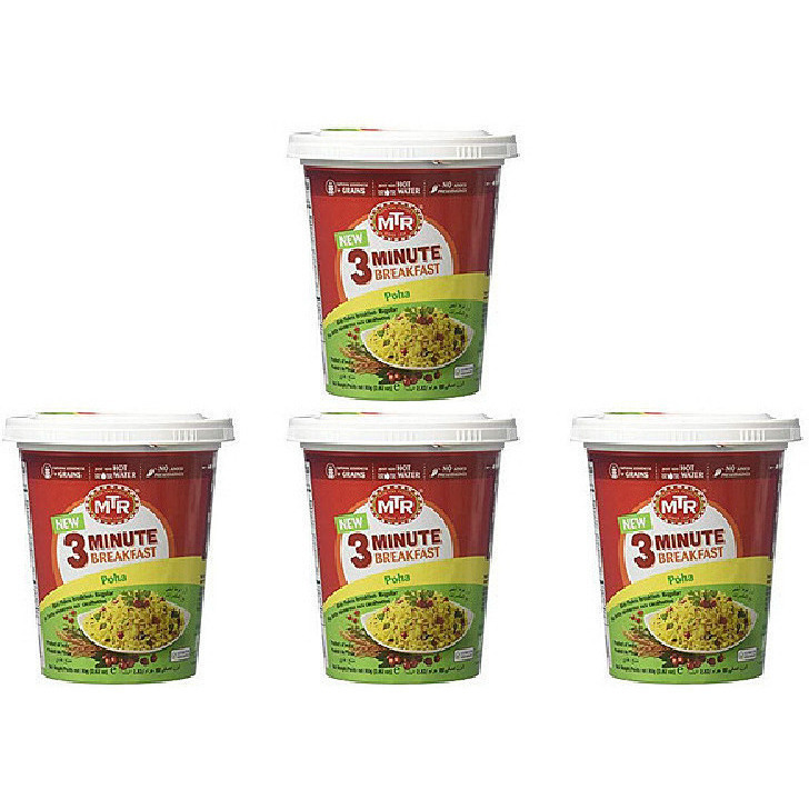 Pack of 4 - Mtr 3 Minute Breakfast Cup Poha - 80 Gm (2.82 Oz)