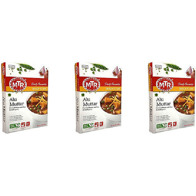 Pack of 3 - Mtr Ready To Eat Alu Muttar - 300 Gm (10.58 Oz)