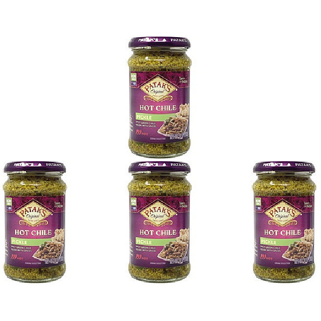 Pack of 4 - Patak's Hot Chilli Pickle - 10 Oz (283 Gm)