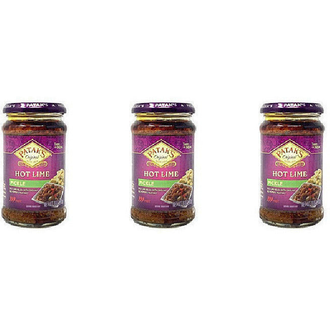 Pack of 3 - Patak's Hot Lime Pickle - 10 Oz (283 Gm)