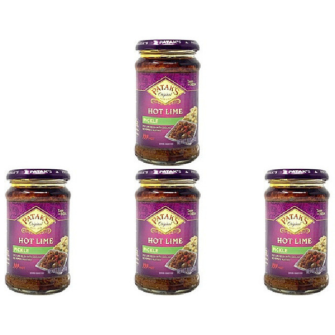 Pack of 4 - Patak's Hot Lime Pickle - 10 Oz (283 Gm)