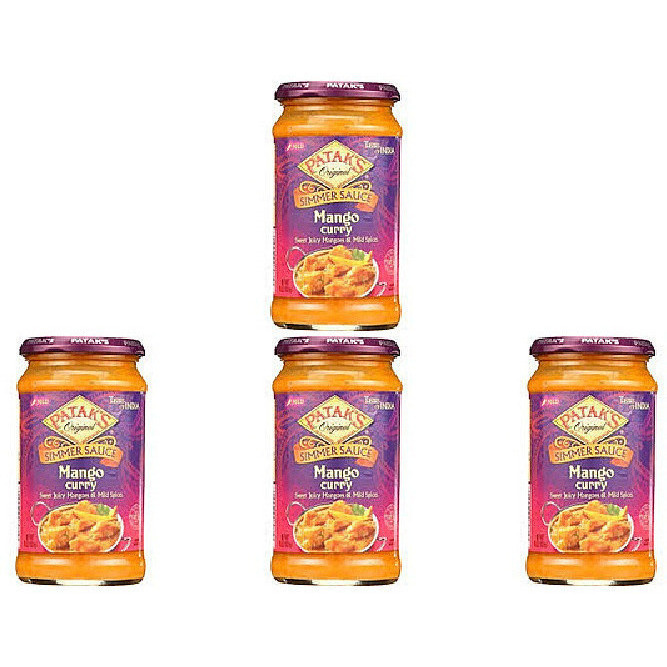 Pack of 4 - Patak's Mango Curry Simmer Sauce Mild - 15 Oz (425 Gm)