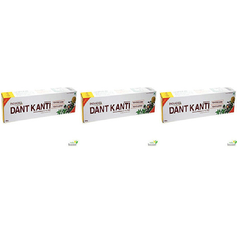 Pack of 3 - Patanjali Dant Kanti Natural Toothpaste - 200 Gm (7 Oz)