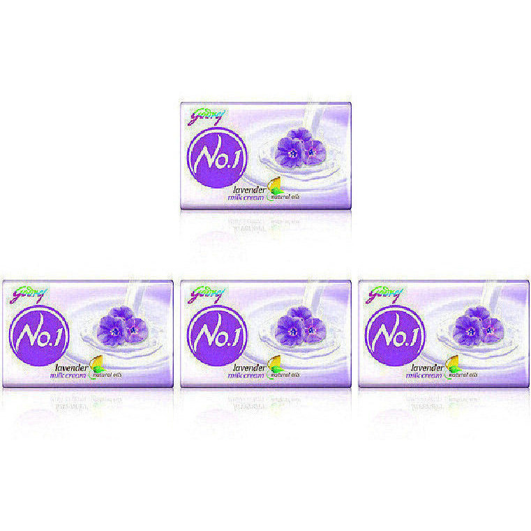 Pack of 4 - Godrej No1 Lavender & Milk Cream Soap - 95 Gm (3.32 Oz)